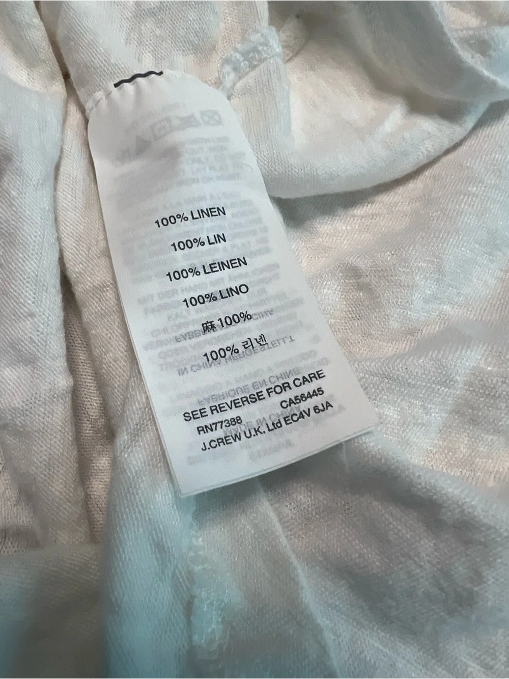 J. Crew White Short-Sleeve 100% Linen Tee with Black Dog Outline